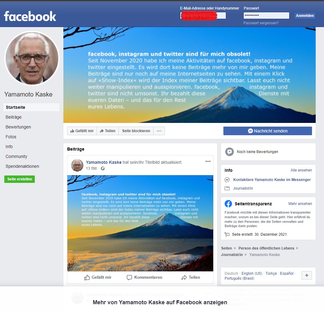 Obsolet-Kranke Posts meines Stalkers